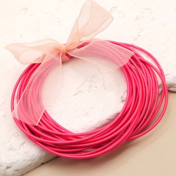 Hot Pink Guitar String Bracelets - Picture 1 of 1